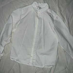 Set of 2! H&M Crisp White Collared Shirt 6 and white long sleeve swim shirt 5T